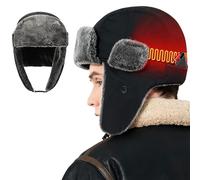USB Heated Winter Hat - 3 Level Intelligent Thermal Cap, Windproof Ear Protection Fleece, Integrated Heating Element, Soft Breathable Knit Fabric, Washable Outdoor Cold Weather Gear | For Men