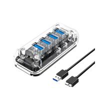 USB Hub 4 Puertos 7 Puertos USB3.0 Divisor de Velocidad con Puerto de alimentación USB Compatible con Adaptador OTG para Ordenador portátil(4 Ports 100cm)