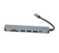 USB Hub 7 Puertos, Transferencia Rápida de Datos USB C Hub 7 en 1 4K HDTV Seguro Portátil para Windows Vista para Linux para MacBook Pro/Air