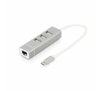 USB Hub Digitus Grey Silver Aluminium