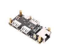 USB Hub Ethernet Hat for Raspberry Pi Zero, 3-Port USB 2.0 Hub + RJ45 10/100M Ethernet Adapter, Type-C Power/USB Upstream Switchable, Compact Expansion Board with Status Leds