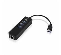 USB Hub Ewent AAOAUS0127 3 x USB 3.1 RJ45 Plug and Play