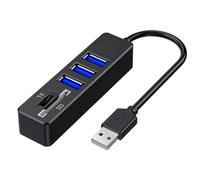 USB Hub, High-Speed Splitter, 8.5x2cm, Portable Expansion Docking Station, Multiport Adapter for Laptop, USB 2.0 Hub with TF Card Slots, Compact Travel-Friendly Design