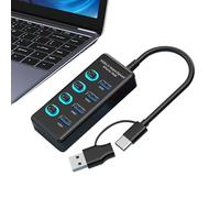 USB Hub, Laptop Adapter, 3,7 x 0,83 x 1,65 in Charging Splitter, Fast Transfer Support, Multifunctional Port Expander, Dispositivo Connector for Mobile Phones, Hard Drives, Tablets