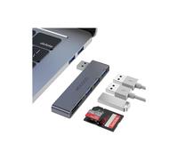 USB Hub, Multiport USB Adapter, 5-in-1 USB with 1 x USB 3.0, 2 x USB 2.0, SD/TF Card Reader, Compatible with PC/Computer