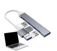 USB Hub, Multipurpose Data Splitter, 5.12x3.15in Portable USB Adapter, Device Compatibility, High Speed Data Transfer for Desktop, Laptop, Flash Drive, Console