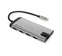 USB HUB VERBATIM USB-C 3.1 6-PORT PORTABLE GREY 3XUSB 3.0, HDMI, USB-C, ETHERNET, SD/MICROSD