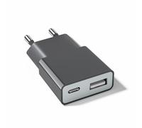 USB Ladegerät 5W Slim Ladestecker Netzteil 5V 1A 2Port USB C+A Netzstecker Adapter (Grosor 1,45 cm/1 Paquetes)