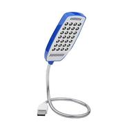 USB Llumière Mini 28 LED Lampe de lecture pour livres portable flexible Col de Cygne ordinateur avec Interrupteur Lumière pour Lecture de Nuit Travail Voyage 3 Couleurs (Bleu)