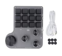 USB Mini Macro Mecánico Teclado de juego Mecánico Programable USB C Bluetooth 2.4G Wireless 3 Modes 12 Teclas 4 Pandillas Switch Blue RGB LED para Gaming and Industrial Control