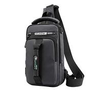 USB Multifuncional Mochila De Moda Al Aire Libre Oxford del Bolso De Crossbody Hombres 20 litros,Gris Oscuro