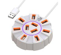 USB Multipuertos USB, Expander de puerto USB, Concentrador de puerto USB para ordenador, 3.0 4K, divisor USB multipuerto de alta velocidad de 5 Gbps, adaptador USB 3.1 Divisor, lector de