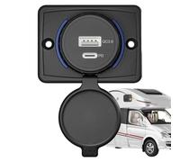 USB Outlet - 3.1A Wall Mount Charger, RV Phone Charger with Cover | Car USB Socket System, ÚSB Charging Station Solution with Indicator Light for RV Bus Marine Motorcycle