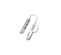 (USB plateado) Concentrador USB tipo C Dock 3.0 Hub USB 4 puertos Adaptador divisor múltiple OTG compatible