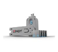 USB PORT LOCKS 4X BLUE+KEY 40452