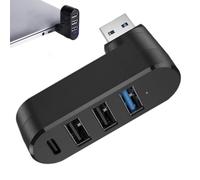 USB Port Splitter, 4-Port USB 3.0 Hub with Rotatable Design, High-Speed Expander Adapter Station, Multi Port Expansion for Laptop, PC, Car, Desk Setup, Data Transfer, Charging