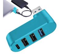 USB Port Splitter, 4-Port USB 3.0 Hub with Rotatable Design, High-Speed Expander Adapter Station, Multi Port Expansion for Laptop, PC, Car, Desk Setup, Data Transfer, Charging
