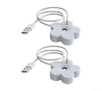 USB portátil para mini humidificador, paquete de 2, para pulverizador de agua de escritorio nano niebla, humidificador de aire silencioso con apagado automático de 8 horas, CC 5 V ABS para oficina en