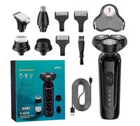 USB Rechargeable Men's Electric Shaver for Face and Sideburns Trimming Floating Heads Beard Trimmer with Accessories ABS Body Groomer