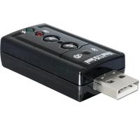 DeLock Tarjeta de sonido externa 61645 – Adaptador USB 2.0 7.1 3,5 mm Micrófono/Auriculares/RCA