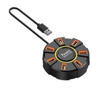 USB Splitter Cable, Data USB Hub, 7-Port USB Adapter, Multi-Functional USB Hub, USB Hub Splitter, Round USB Adapter, Portable USB Hub, USB Splitter with Lights, Keyboard USB Hub, Flash Drive Hub,