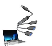 USB Splitter Cable for Car, 1FT Charger Split Adapter, 1 In 3 out Extension Cord for Laptop, PC, Computer, Automobile Accessories, Portable Travel