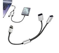 USB Splitter, Data Charger Cord, 2-in-1 Adapter Expander, Fast Charging and Transfer, Plug and Play Design, Portable Docking Station For Camera Keyboard PC Laptop Desktop, 1 Piece