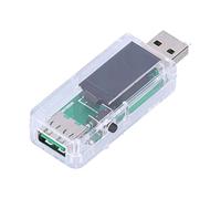 USB Tester Digital LCD Display | Voltage Current Capacity Monitor for Mobile Devices/Computers | Remote Connection | 32V 5A Fast Charging Detector (Transparent)