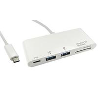 USB tipo C 2 puertos USB HUB y lector de tarjetas, alimentado por bus estilo concentrador, número de puertos, 2 puertos, concentradores USB productos de computadora, 1 pieza en paquete