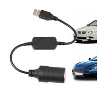 USB to Car Brighter Adapter, Female Converter Plug, 5v to 12v Power Booster, 12w Output with Wired Control, Car Recorder Charging Use, Compact Size, Black, 1 Piece