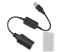 USB to Car Brighter Adapter, Female Converter Plug, 5v to 12v Power Booster, 12w Output with Wired Control, Car Recorder Charging Use, Compact Size, Black, 1 Piece
