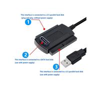 USB to IDE Cable 3-in-1 USB 2.0 to 2.5/3.5/5.25 Inch IDE to USB Converter Cable for CR-ROM DVD-ROM CD-RW