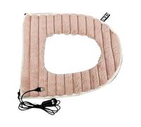 USB Toilet Warmer, Flannel Heated Seat Pad, Soft Washable Bathroom Cushion, Adjustable Heat with USB Power for Winter Use in Dorms, Apartments, Homes, or Cold Weather Travel, Pink