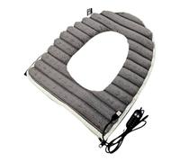 USB Toilet Warmer, Flannel Heated Seat Pad, Soft Washable Bathroom Cushion, Adjustable Heat with USB Power for Winter Use in Dorms, Apartments, Homes, or Cold Weather Travel, Gray