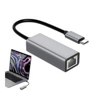 USB Type C Adapter, Ethernet Network Converter, Wired Internet Dongle, Fast 100Mbps USB C LAN Bridge for Laptops Tablets Mobiles, Aluminum Compact Accessory for Work Education
