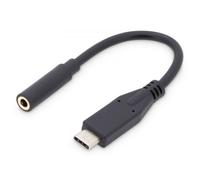 DIGITUS Cable adaptador USB-C a jack 3,5 mm USB 3.2 Gen1 5 Gbit/s 0,2 m Negro