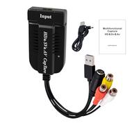 USB Video Capture Device, Audio Video Adapter for Screen Recording, Live Streaming, Clases, Plug and Play Setup for Home, Office, Dorm Use, Clear Audio, Compact Design