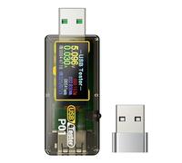 Usb Voltage Tester, Rotatable Display Meter Tool, 2.52x0.96 Inches Adjustable Screen with Accurate Readout System, Durable Electronic Measurement Device, Tech Style Instrument for Repair
