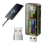 USB Voltmeter Tester Mit 180° Drehbarem Display - Digitaler USB-Multimeter (DC 4-32V, 0-6A) Für Spannung & Strom | Echtzëit-Leistungsmessung & Temperatur | Inkl. Typ-C Adapter Für DIY & Profis