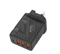 USB Wall Plug Fast Laying - Adaptador de Cargador Multipuerto 40W, Tipo C Bloque, Bandeja De Carga del Teléfono, De Carga Inteligente, Cubo De Carga Rápida, Powers Hub para Viajes | Estación de