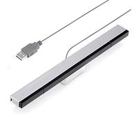 USB Wii Sensor Bar Infrared IR Ray Motion Sensor Receptor de señal para Nintendo Wii y Wii U Console USB con Soporte Estable (Negro/Silvery)