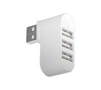 USB2.0 - Caja divisora pequeña de 3 puertos para transferencia de datos USB giratoria, expansor múltiple para computadora portátil, accesorios USB Hub para expansión de portátiles