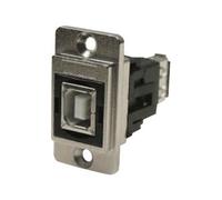 USB2 B-A F/THRU, D/SLIM, Metal, SLV, CSK; CP30707NM; 1 unidad