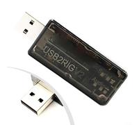 USB2RIG V2 Conector de tarjeta de sonido USB de radio con control PTT, interfaz TTL/232/CIV para Kenwood para YAESU para estaciones de jamón ICOM, adaptador de audio ABS compacto para modos digitales