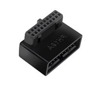 USB3.0 19/20Pin - Toma para junta de dirección para placa base para ordenador de sobremesa, soporte para pin vertical puerto para toma de codo de 90 grados, adaptador para placa base de 90 grados
