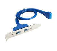 USB3.0 a 20PIN Panel posterior para PC Placa madre de computadora con cable Convertidor 50CM (azul)