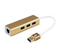 USB3.0 Downward Compatible con USB2.0 Easy Data Transfer Plug and Play Divisor convertidor sin controlador, 3 puertos HUB + tarjeta de red Gigabit USB3.0