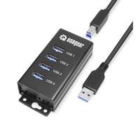 USBGear - Cargador de 4 Puertos USB 3.0 y hub de Datos de 5 Gbps