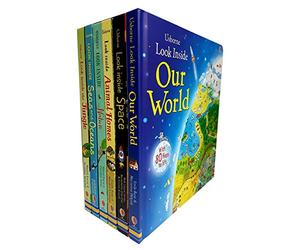 Usborne Look Inside Our world 6 Books Collection Pack Set ( Seas and Oceans, Nature,Our World,Animal Homes,Jungle,Space)