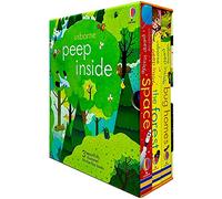 Usborne Peep Inside Lift-the-Flap Serie 3 Caja de colección de libros (El espacio, el bosque y las casas de los insectos)